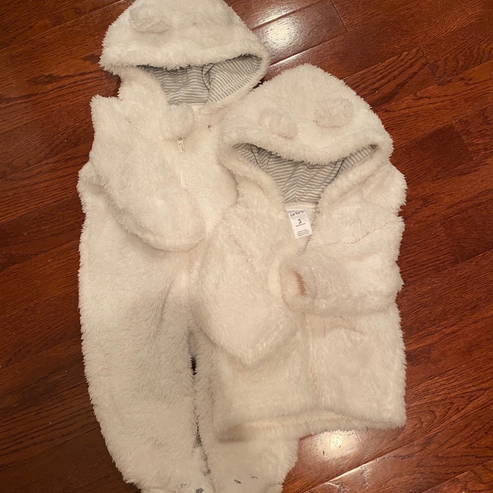 Fleece bunting and jacket set